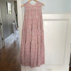 MARBLE Floral Patterned Dress with Red and Pink Accents
